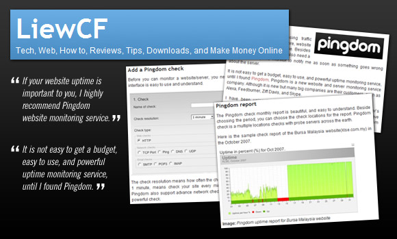 Review of Pingdom at LiewCF.com