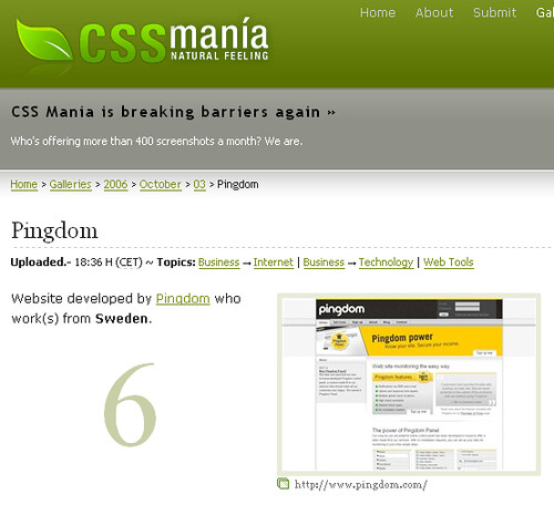 pingdom_at_cssmania