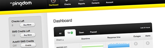 My Pingdom control panel