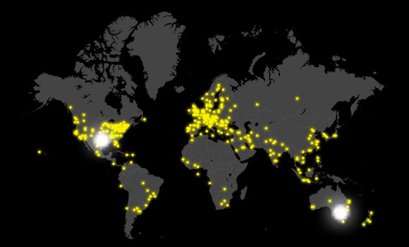 world downtime map